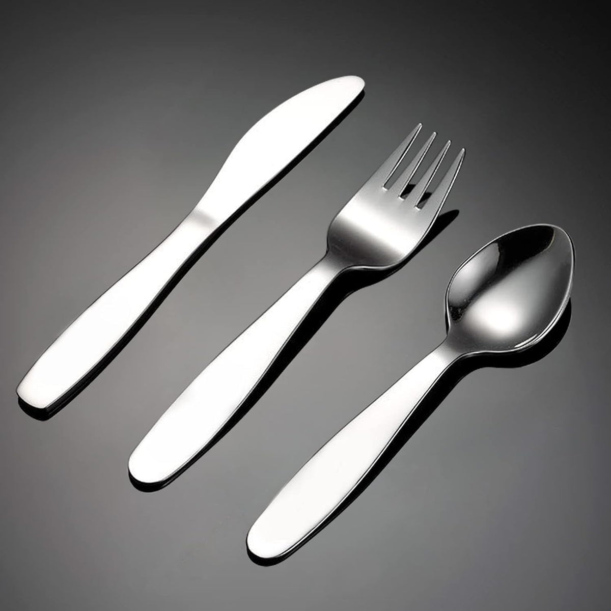 3 Pieces Children Fork Spoon Knife Set with Travel Case for Lunch Box, 18/8 Stainless Steel Kids Silverware Flatware Set Kids Utensil Set for Picnic (Fork Spoon Knife)