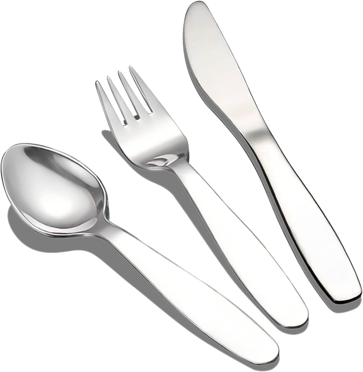 3 Pieces Children Fork Spoon Knife Set with Travel Case for Lunch Box, 18/8 Stainless Steel Kids Silverware Flatware Set Kids Utensil Set for Picnic (Fork Spoon Knife)
