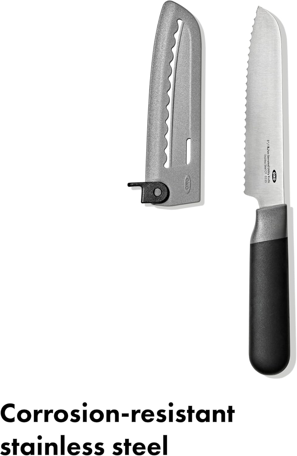 Good Grips 5 in Serrated Utility Knife with Locking Sheath