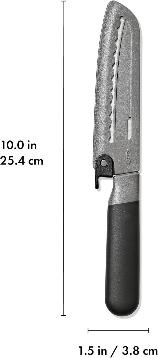 Good Grips 5 in Serrated Utility Knife with Locking Sheath