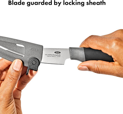 Good Grips 5 in Serrated Utility Knife with Locking Sheath