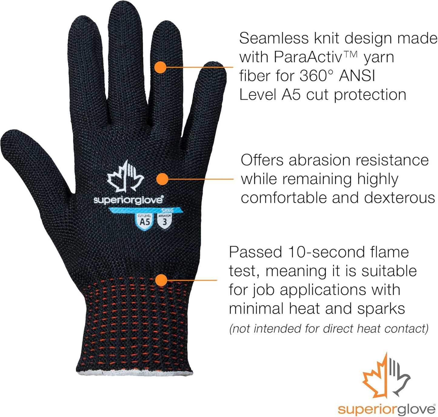Contender Cut & Heat Resistant Gloves - Black, Ambidextrous, Reusable, Adult, 1 Count