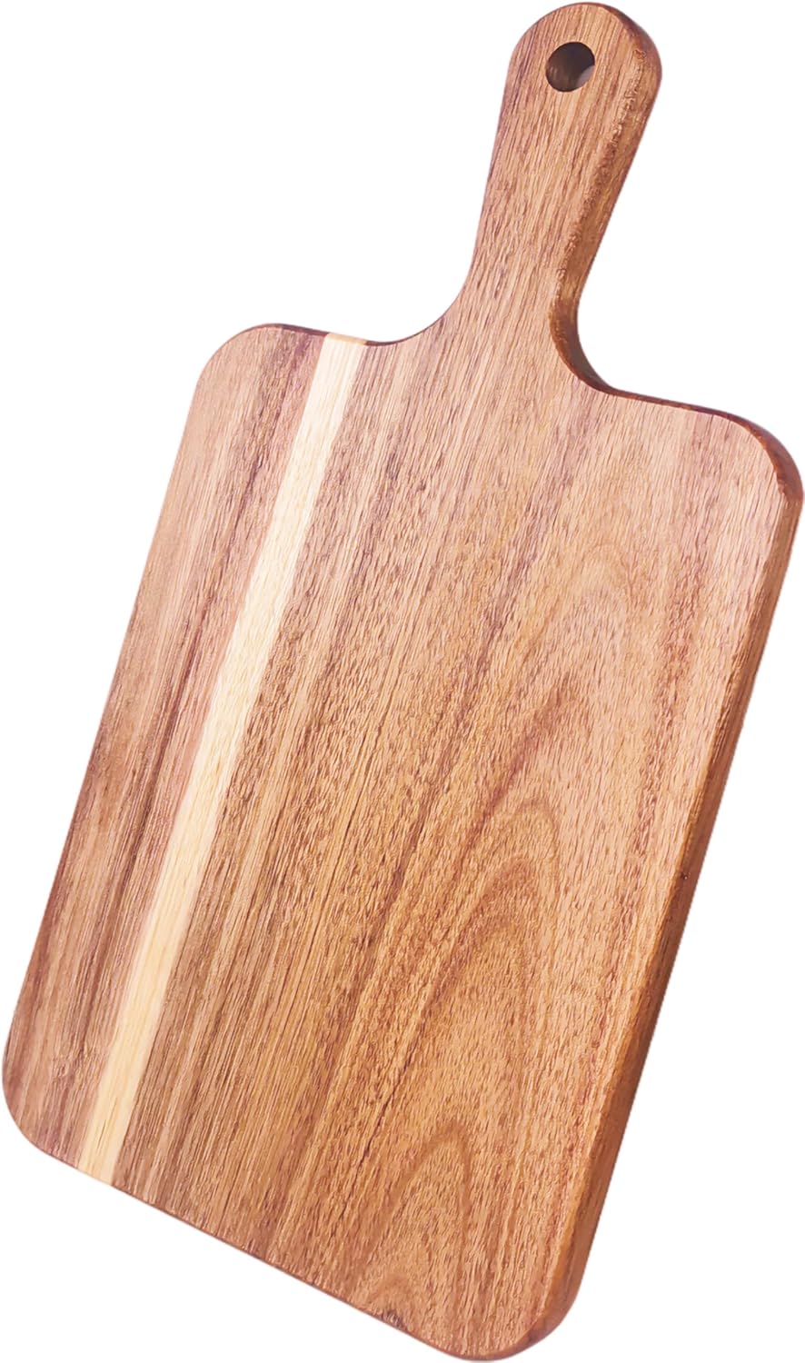 Acacia Wood Cutting Board with Handle 13.7''X7'', Charcuterie Board, Serving Board for Cheese, Bread, Meat, Vegetables & Fruits, Natural Wooden Chopping Board for Kitchen