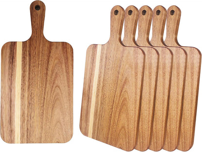 Acacia Wood Cutting Board with Handle 13.7''X7'', Charcuterie Board, Serving Board for Cheese, Bread, Meat, Vegetables & Fruits, Natural Wooden Chopping Board for Kitchen