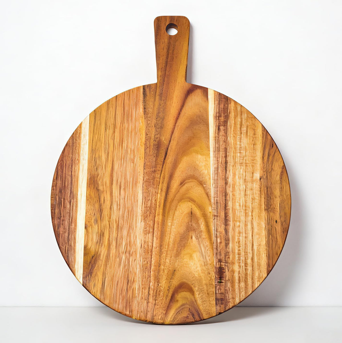 Acacia Wood Cutting Board with Handle 13.7''X7'', Charcuterie Board, Serving Board for Cheese, Bread, Meat, Vegetables & Fruits, Natural Wooden Chopping Board for Kitchen