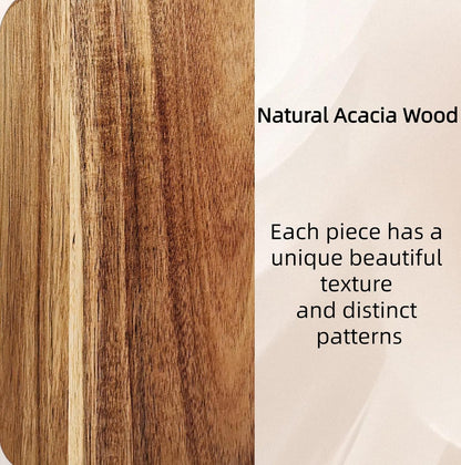 Acacia Wood Cutting Board with Handle 13.7''X7'', Charcuterie Board, Serving Board for Cheese, Bread, Meat, Vegetables & Fruits, Natural Wooden Chopping Board for Kitchen