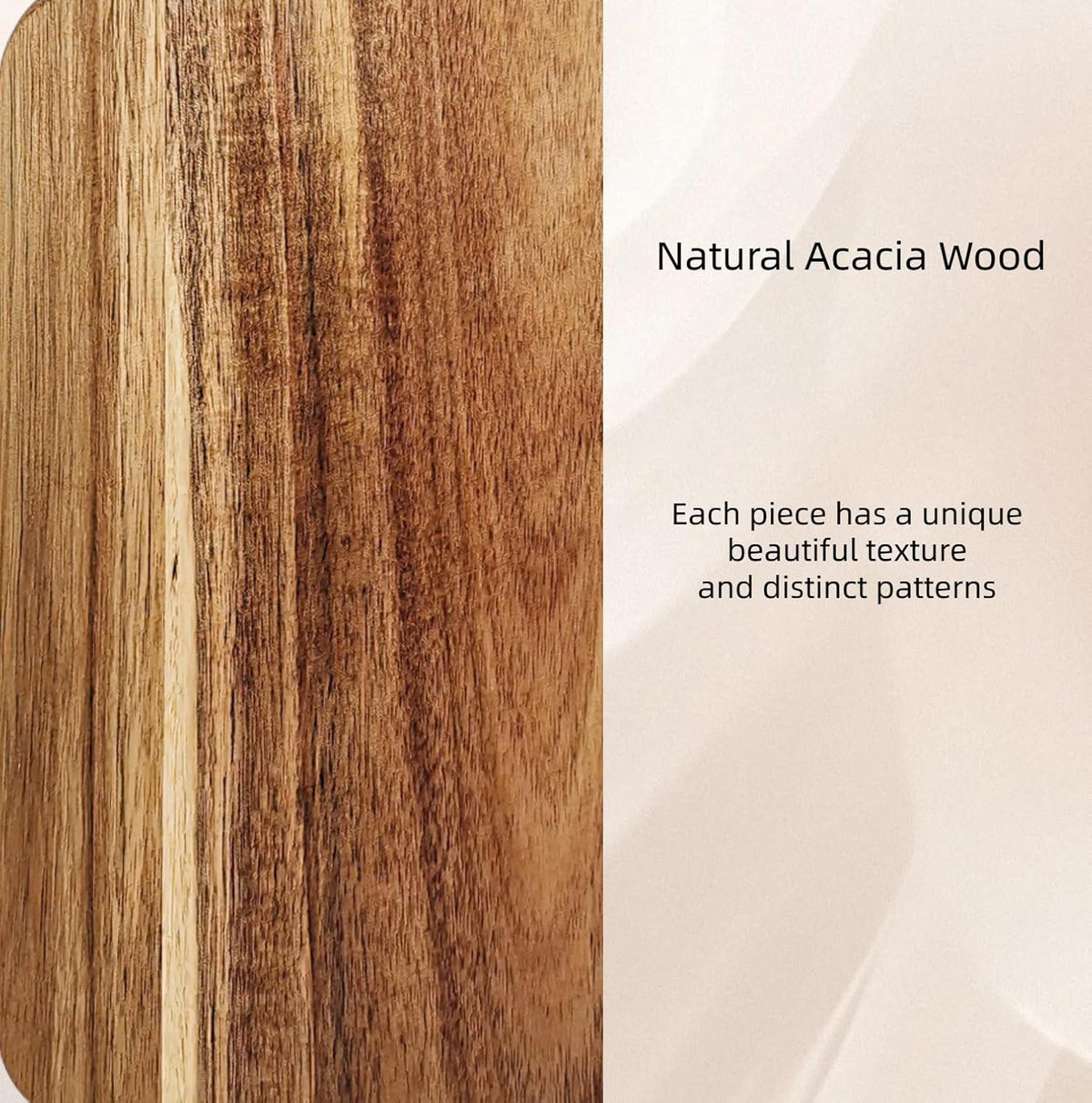 Acacia Wood Cutting Board with Handle 13.7''X7'', Charcuterie Board, Serving Board for Cheese, Bread, Meat, Vegetables & Fruits, Natural Wooden Chopping Board for Kitchen