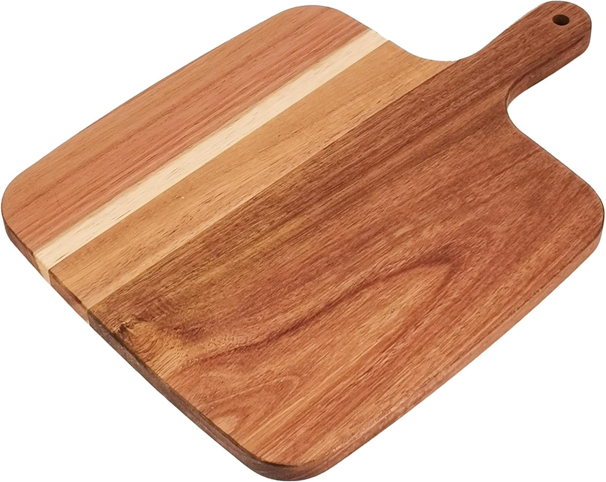 Acacia Wood Cutting Board with Handle 13.7''X7'', Charcuterie Board, Serving Board for Cheese, Bread, Meat, Vegetables & Fruits, Natural Wooden Chopping Board for Kitchen