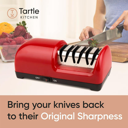 3-stage Professional Electric Knife Sharpener with 100-Percent Diamond Abrasives and Precision Angle Guides for Straight Edge
