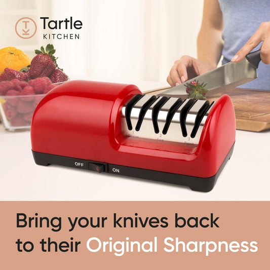 3-stage Professional Electric Knife Sharpener with 100-Percent Diamond Abrasives and Precision Angle Guides for Straight Edge