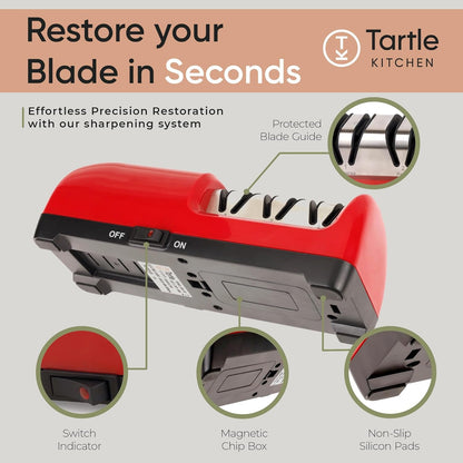 3-stage Professional Electric Knife Sharpener with 100-Percent Diamond Abrasives and Precision Angle Guides for Straight Edge