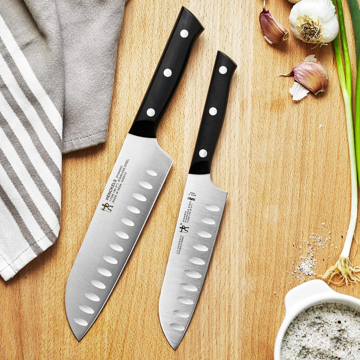 Dynamic Razor-Sharp Knife Set, Santoku Knife 5.5 Inch, Santoku Knife 7 Inch, German Engineered Informed by 100+ Years of Mastery