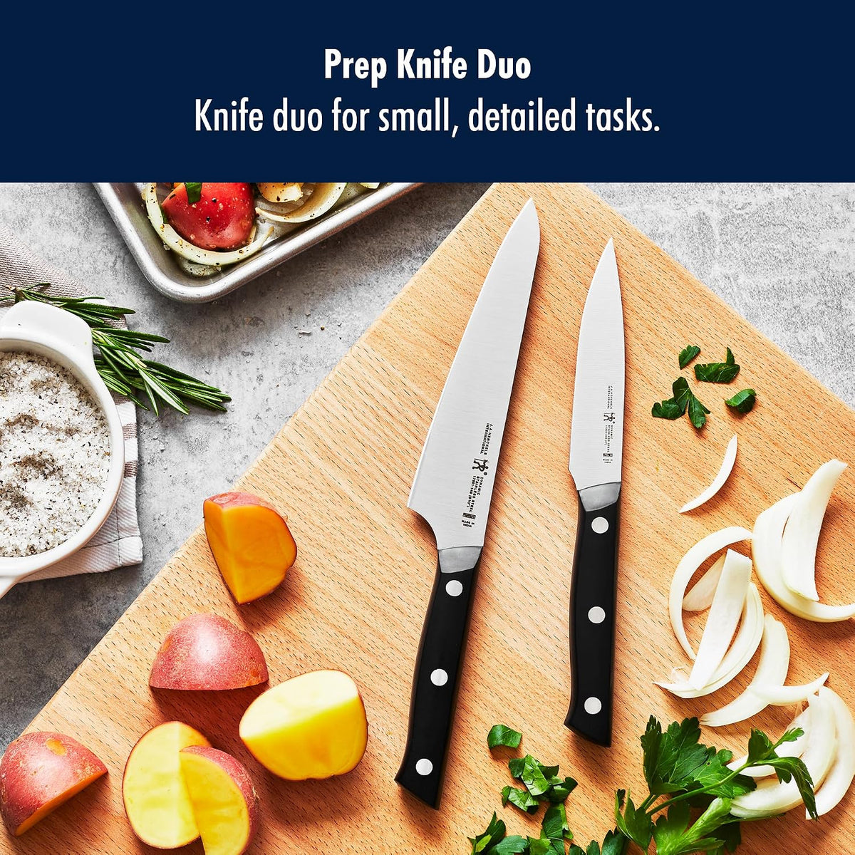 Dynamic Razor-Sharp Knife Set, Santoku Knife 5.5 Inch, Santoku Knife 7 Inch, German Engineered Informed by 100+ Years of Mastery