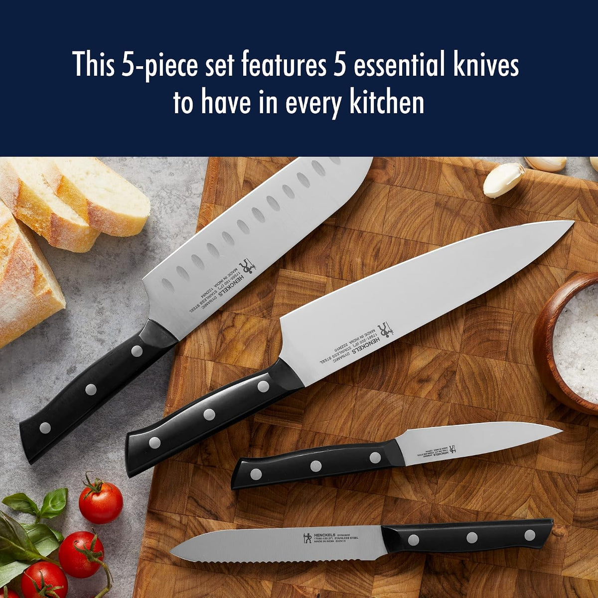 Dynamic Razor-Sharp Knife Set, Santoku Knife 5.5 Inch, Santoku Knife 7 Inch, German Engineered Informed by 100+ Years of Mastery