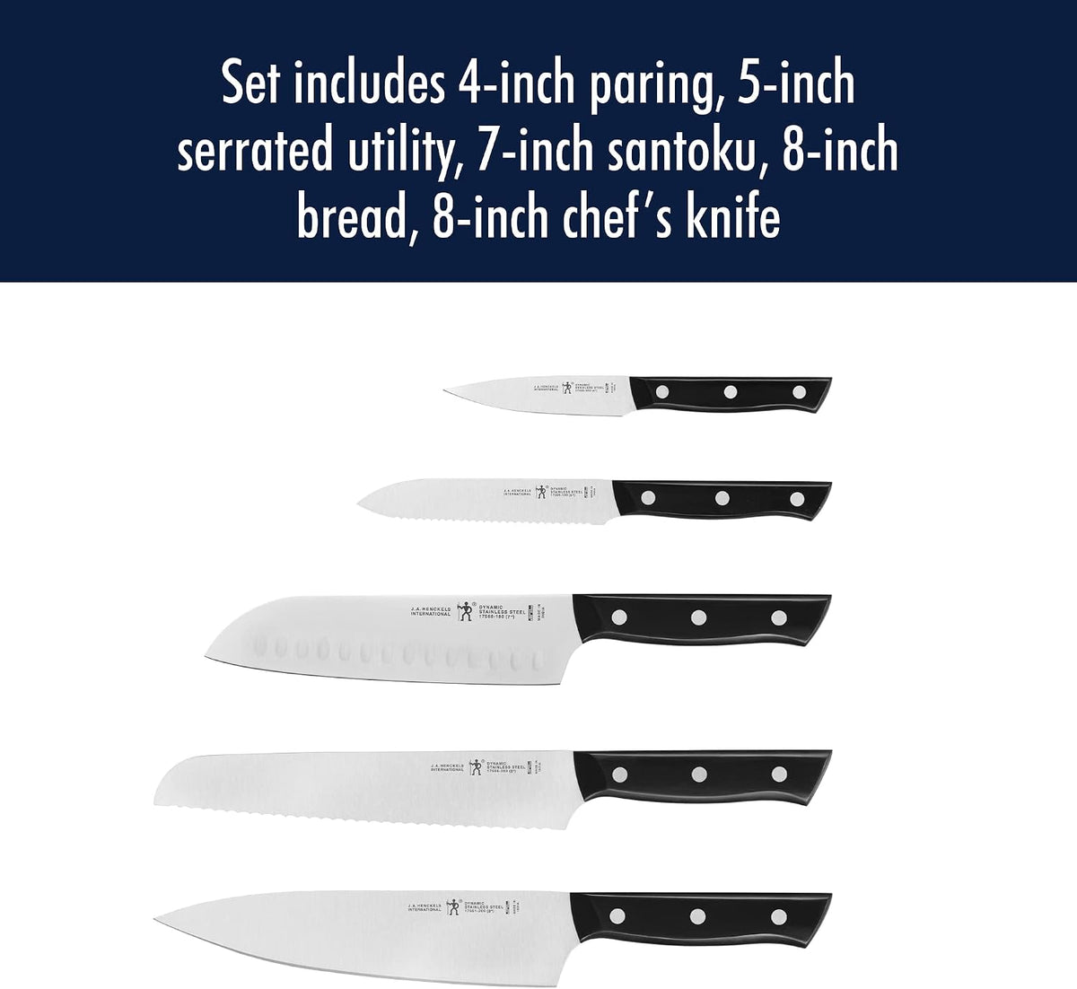 Dynamic Razor-Sharp Knife Set, Santoku Knife 5.5 Inch, Santoku Knife 7 Inch, German Engineered Informed by 100+ Years of Mastery