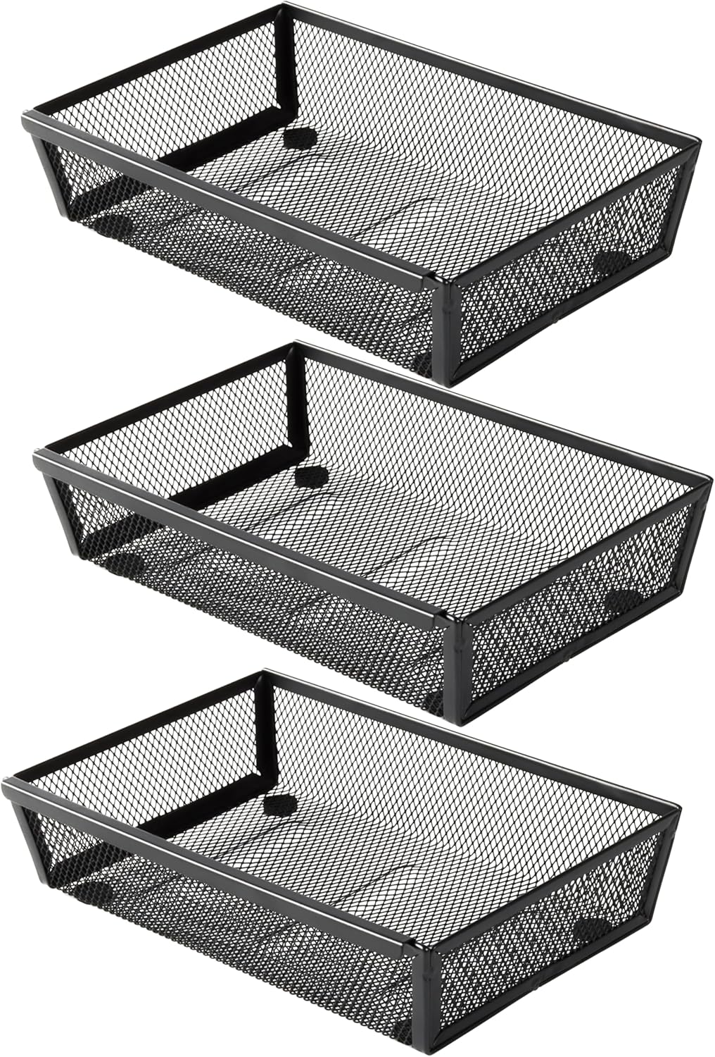 3 Pack Large Clear Plastic Drawer Organizer Tray Cutlery Utensil Makeups Drawer Organizers 15" X 6"