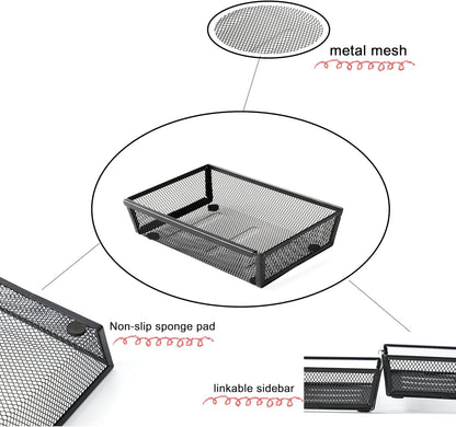 3 Pack Large Clear Plastic Drawer Organizer Tray Cutlery Utensil Makeups Drawer Organizers 15" X 6"