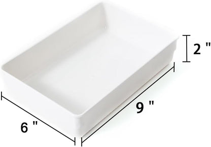 3 Pack Large Clear Plastic Drawer Organizer Tray Cutlery Utensil Makeups Drawer Organizers 15" X 6"