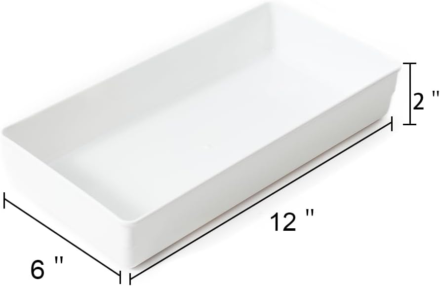 3 Pack Large Clear Plastic Drawer Organizer Tray Cutlery Utensil Makeups Drawer Organizers 15" X 6"