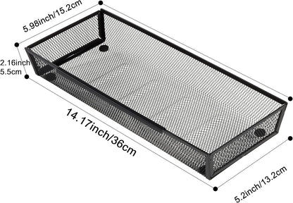 3 Pack Large Clear Plastic Drawer Organizer Tray Cutlery Utensil Makeups Drawer Organizers 15" X 6"