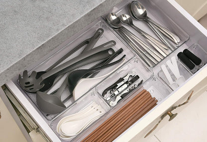 3 Pack Large Clear Plastic Drawer Organizer Tray Cutlery Utensil Makeups Drawer Organizers 15" X 6"