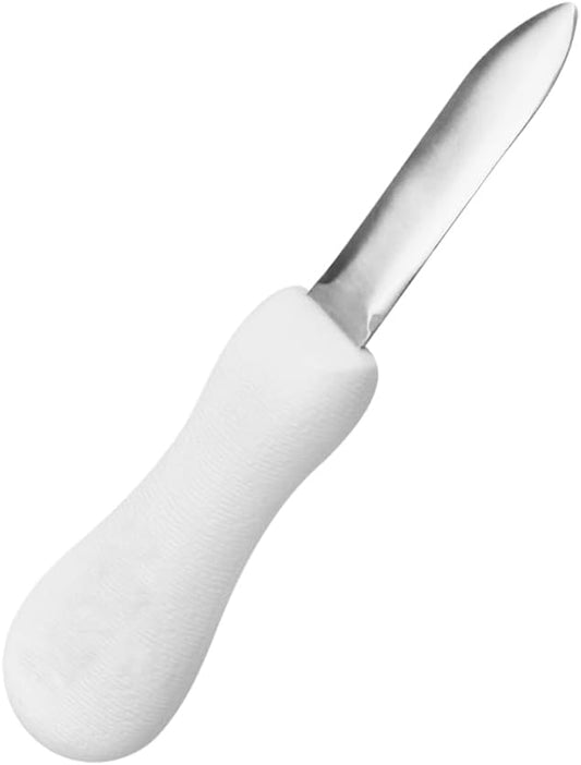 Stainless Steel Oyster Knife Small Clam Shucking Knife Metal Oyster Shucking Knife Scallop Edge Blade Knife Opener Seafood Tool with Plastic Handle