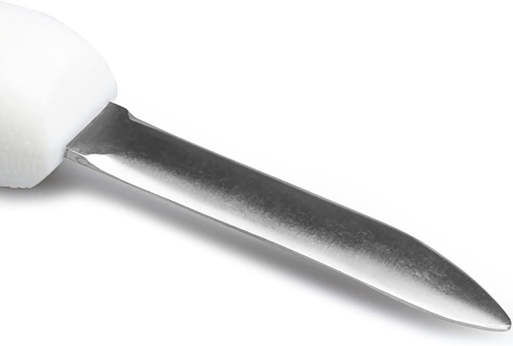 Stainless Steel Oyster Knife Small Clam Shucking Knife Metal Oyster Shucking Knife Scallop Edge Blade Knife Opener Seafood Tool with Plastic Handle