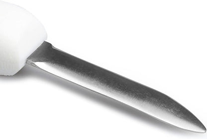 Stainless Steel Oyster Knife Small Clam Shucking Knife Metal Oyster Shucking Knife Scallop Edge Blade Knife Opener Seafood Tool with Plastic Handle