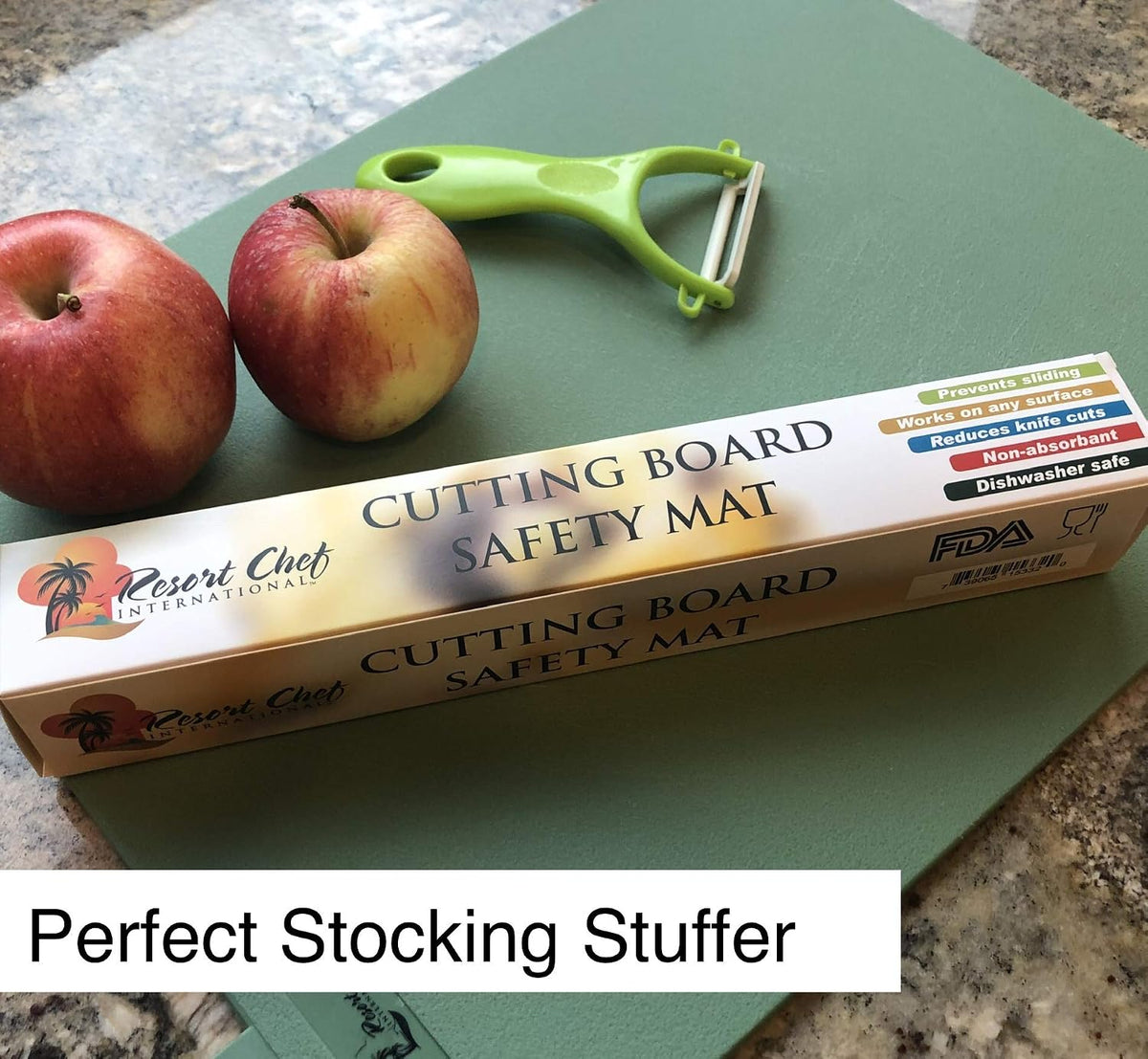 Non-Slip Safety Mat for Under Kitchen Cutting Boards - Hygienic Non-Absorbent and Dishwasher Safe
