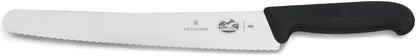 Fibrox 10.25 Inch Bread Knife, Sharp Serrated Pastry Slicer | Ergonomic non-slip TPE handle, Swiss made high-carbon stainless steel blade, NSF approved and dishwasher safe