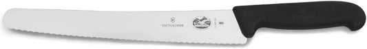 Fibrox 10.25 Inch Bread Knife, Sharp Serrated Pastry Slicer | Ergonomic non-slip TPE handle, Swiss made high-carbon stainless steel blade, NSF approved and dishwasher safe
