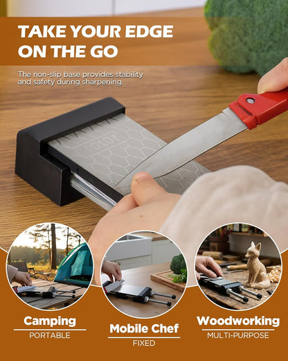 Non-Slip Sharpening Stone Holder, Adjustable Whetstone Holder for Water Stones, Diamond Stones 304 Stainless Steel Clamp for Knife Sharpening, Woodworking Tools (Fits 5 9/16" - 8 11/16")