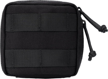 Small MED Kits Holder Duty Belt Gloves Pouch MOLLE Tactical Vest Nasal Spray Case Compact IFAK Carrier Backpack Wallet Cards Knife Gadgets Mini EDC Organizer Bag w/Removeable Clear ID Pocket