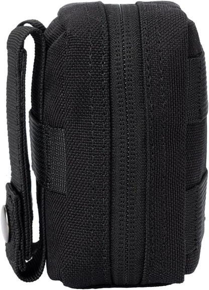 Small MED Kits Holder Duty Belt Gloves Pouch MOLLE Tactical Vest Nasal Spray Case Compact IFAK Carrier Backpack Wallet Cards Knife Gadgets Mini EDC Organizer Bag w/Removeable Clear ID Pocket