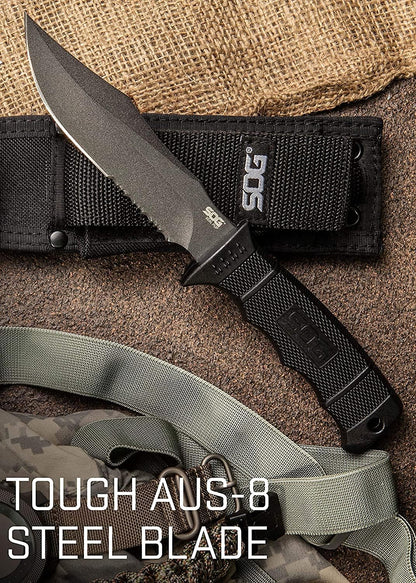 Fixed Blade Knives with Sheath - SEAL Pup Tactical Knife, Survival Knife and Hunting Knife w/ 4.75 Inch Blade and Knife Sheath