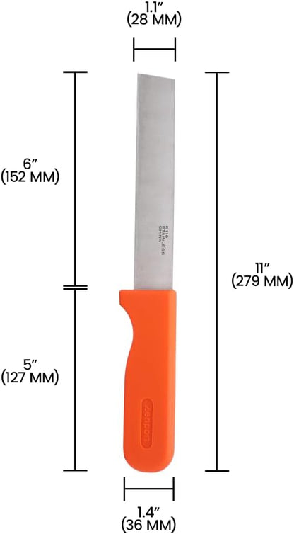 K116 Row Crop Harvest Knife, Produce, 6-Inch Stainless Steel Blade,Orange