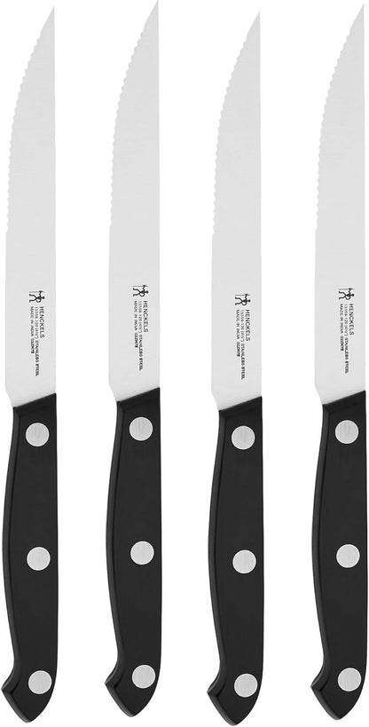 Prime Razor-Sharp Steak Knives Set of 4, Micro-Serrated Edge | Razor-sharp knives designed for cleanly slicing through pork chops, filet mignon, and chicken cutlets with ease
