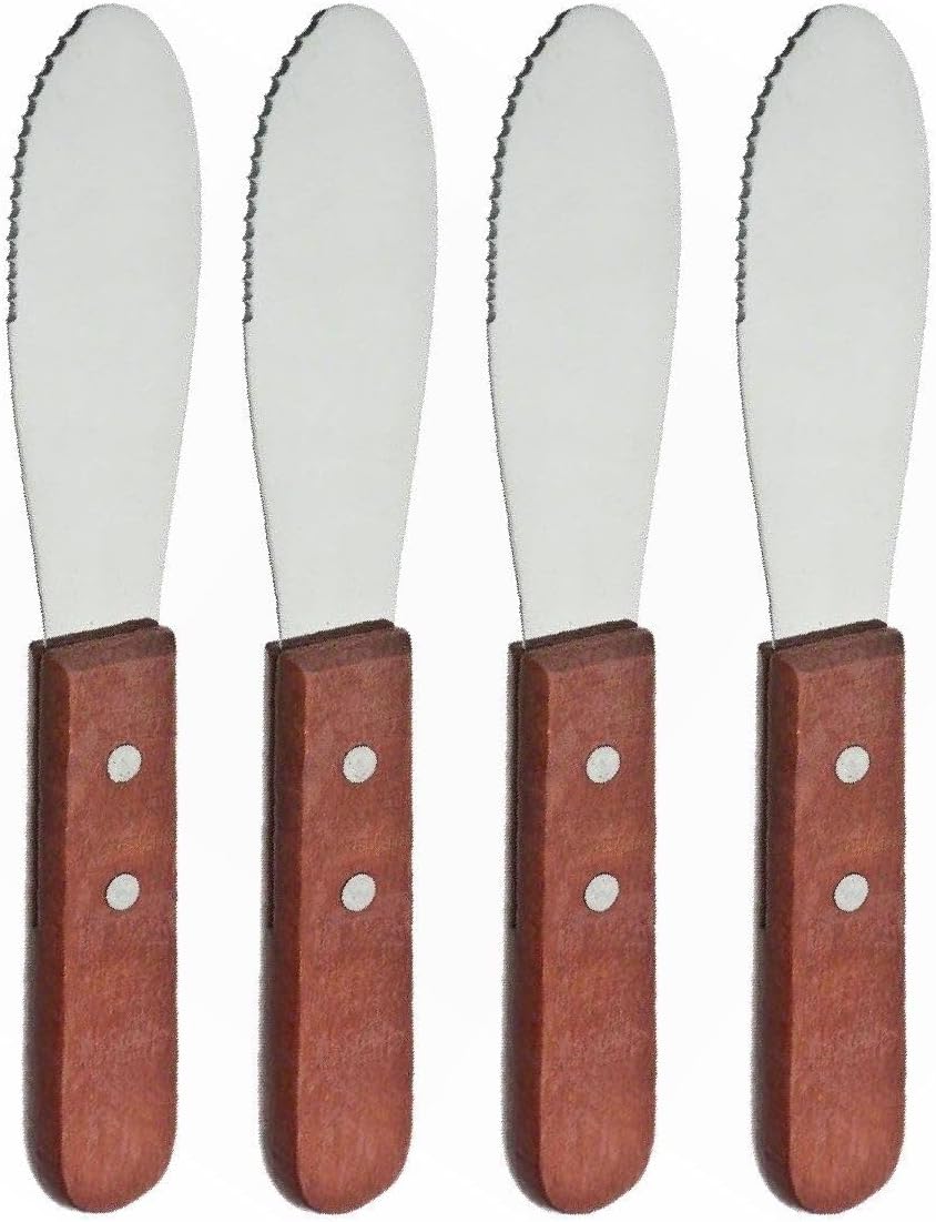 © Wide Stainless Steel Spreader Kitchen Knives for Sandwiches Butter Cheese set of 4