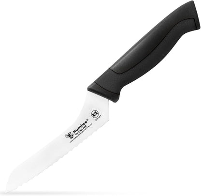8-Inch Offset Serrated Bread Knife, Premium High Carbon Stainless Steel Blade Knife for Bread with Ergonomic Handle, NSF Certified, DT-31 Series, Black