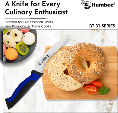8-Inch Offset Serrated Bread Knife, Premium High Carbon Stainless Steel Blade Knife for Bread with Ergonomic Handle, NSF Certified, DT-31 Series, Black