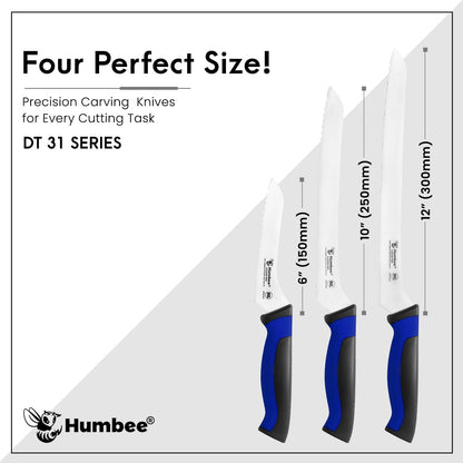 8-Inch Offset Serrated Bread Knife, Premium High Carbon Stainless Steel Blade Knife for Bread with Ergonomic Handle, NSF Certified, DT-31 Series, Black