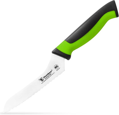 8-Inch Offset Serrated Bread Knife, Premium High Carbon Stainless Steel Blade Knife for Bread with Ergonomic Handle, NSF Certified, DT-31 Series, Black