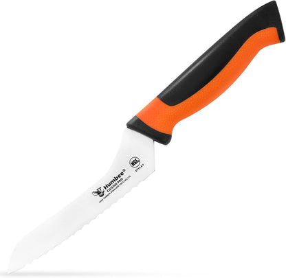 8-Inch Offset Serrated Bread Knife, Premium High Carbon Stainless Steel Blade Knife for Bread with Ergonomic Handle, NSF Certified, DT-31 Series, Black