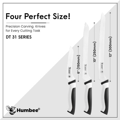 8-Inch Offset Serrated Bread Knife, Premium High Carbon Stainless Steel Blade Knife for Bread with Ergonomic Handle, NSF Certified, DT-31 Series, Black