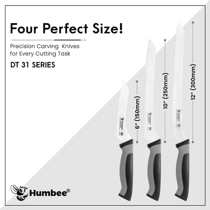 8-Inch Offset Serrated Bread Knife, Premium High Carbon Stainless Steel Blade Knife for Bread with Ergonomic Handle, NSF Certified, DT-31 Series, Black