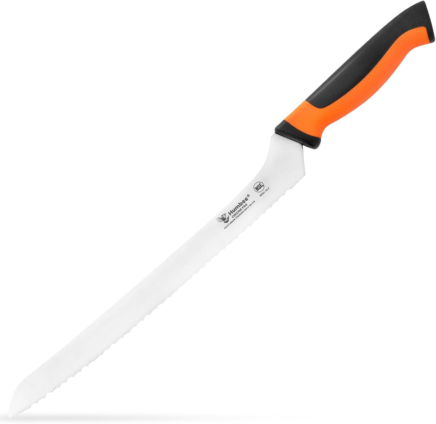 8-Inch Offset Serrated Bread Knife, Premium High Carbon Stainless Steel Blade Knife for Bread with Ergonomic Handle, NSF Certified, DT-31 Series, Black