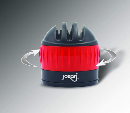 Knife Sharpener with Suction Kitchen Safety Seals to the Counter for One Handed Sharpening of Knives. In 3 Steps Blades Make Diamond Sharp Slices Rated Near Chef Quality. Skip the Electric Tool