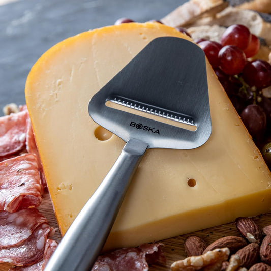Stainless Steel Cheese Slicer - Copenhagen For All Types of Cheese - Multi-Functional Cheese Slicer - Handheld Slicer - Silver Non-Stick - Dishwasher Safe - For Kitchen Cooking
