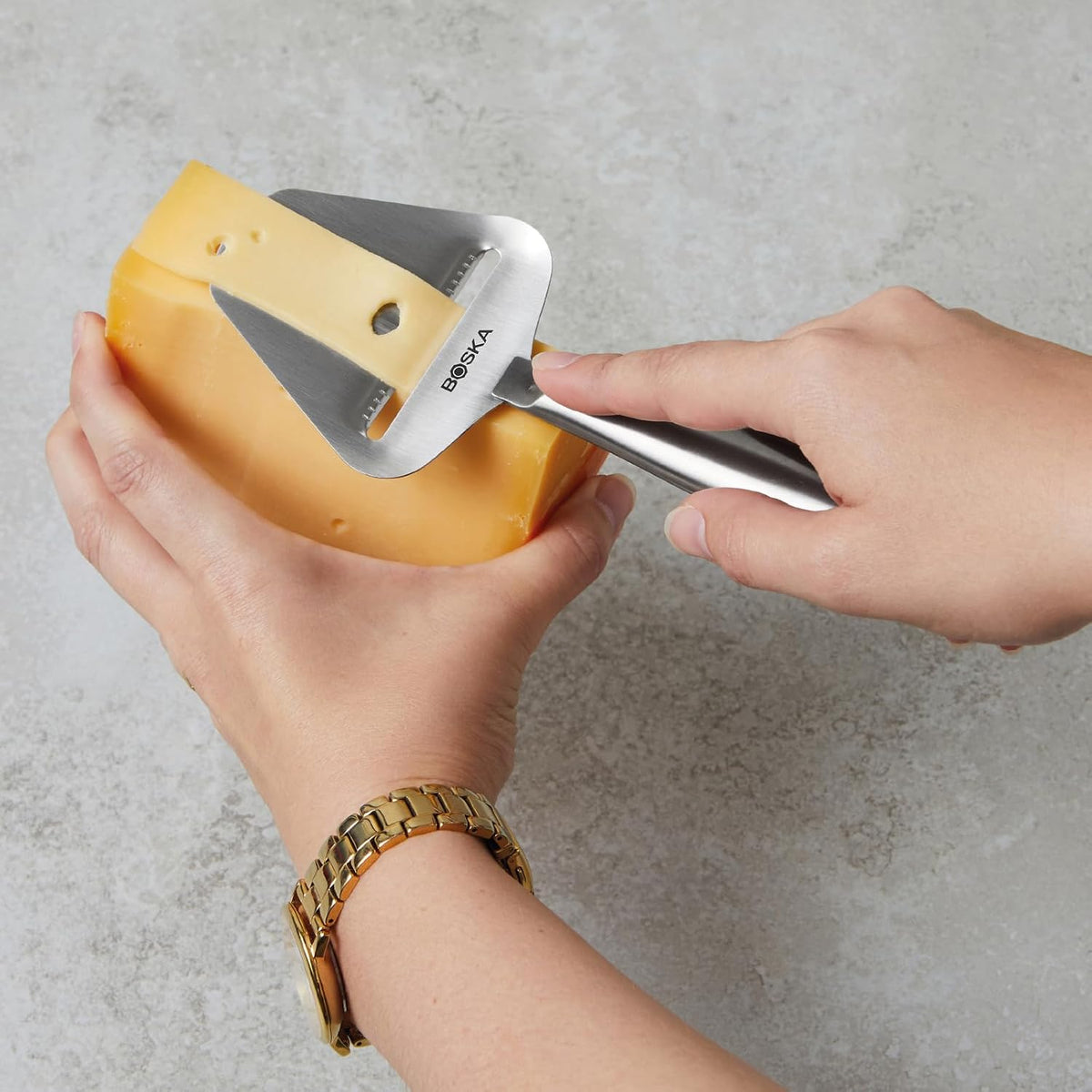 Stainless Steel Cheese Slicer - Copenhagen For All Types of Cheese - Multi-Functional Cheese Slicer - Handheld Slicer - Silver Non-Stick - Dishwasher Safe - For Kitchen Cooking