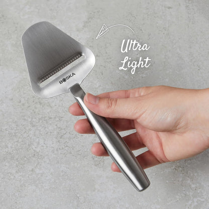 Stainless Steel Cheese Slicer - Copenhagen For All Types of Cheese - Multi-Functional Cheese Slicer - Handheld Slicer - Silver Non-Stick - Dishwasher Safe - For Kitchen Cooking